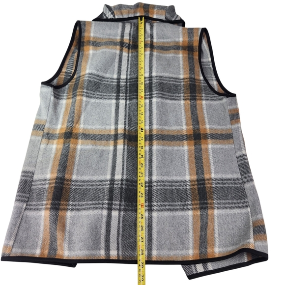 Plaid Open Front Vest Women's Large - Picture 13 of 16